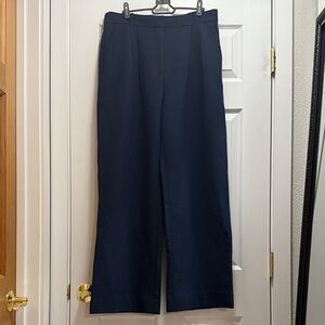 WOMENS ABERCROMBIE DARK BLUE PLEATED PANTS 32/14 WIDE LEG